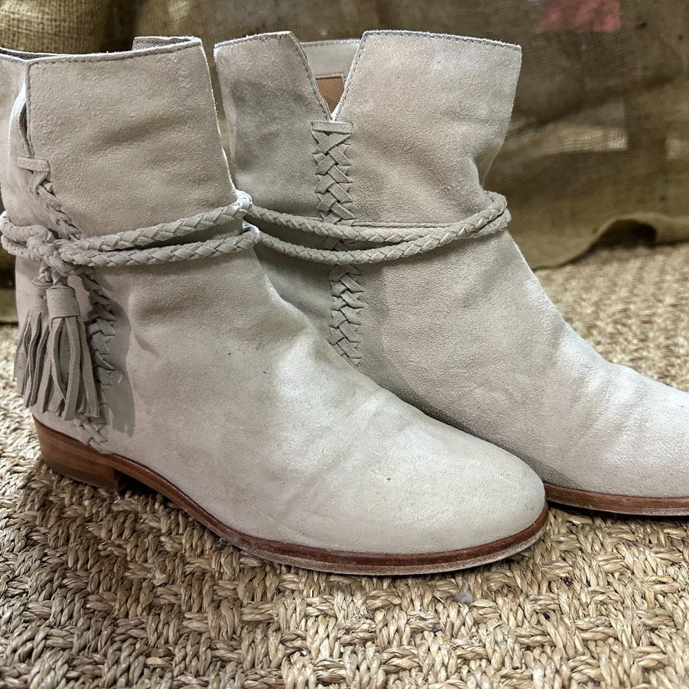 FRYE TINA Whipstitched Tassel Boot Fawn 7